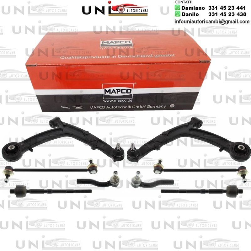 Kit 8 Bracci Anteriori Oscillanti RINFORZATI Mapco Fiat Panda , Panda Van