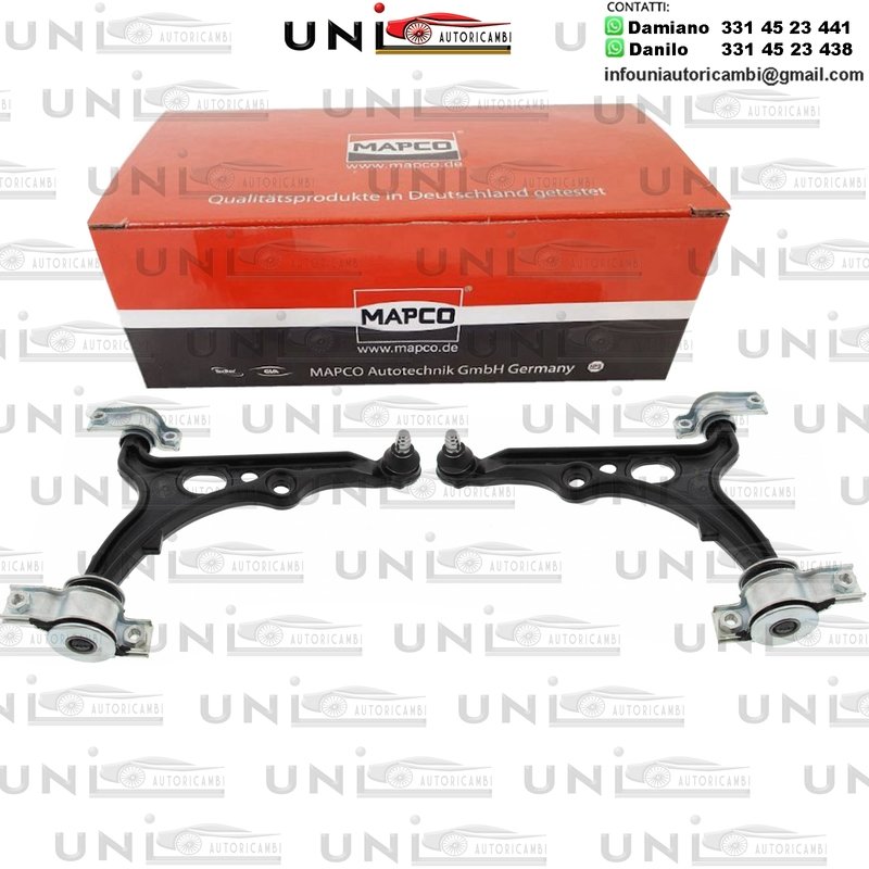 Kit 2 Bracci Anteriori Oscillanti RINFORZATI Mapco Fiat Brava/Bravo I​ da 1995 / Fiat ​Tempra (159_)​ da 1990 / Fiat Tipo (160)​ da 1988 / Lancia Dedra (835) da 1989 / Lancia ​Delta II (836) da 1993