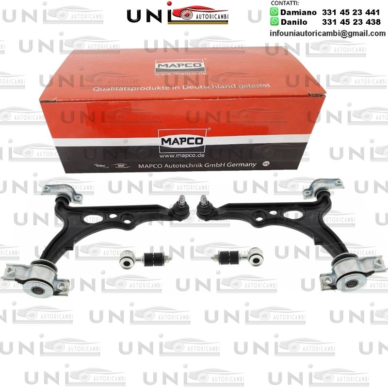 Kit 4 Bracci Anteriori Oscillanti RINFORZATI Mapco Fiat Brava, Bravo I, Tempra, Tempra S.W., Tipo, Dedra, Dedra SW, Delta II