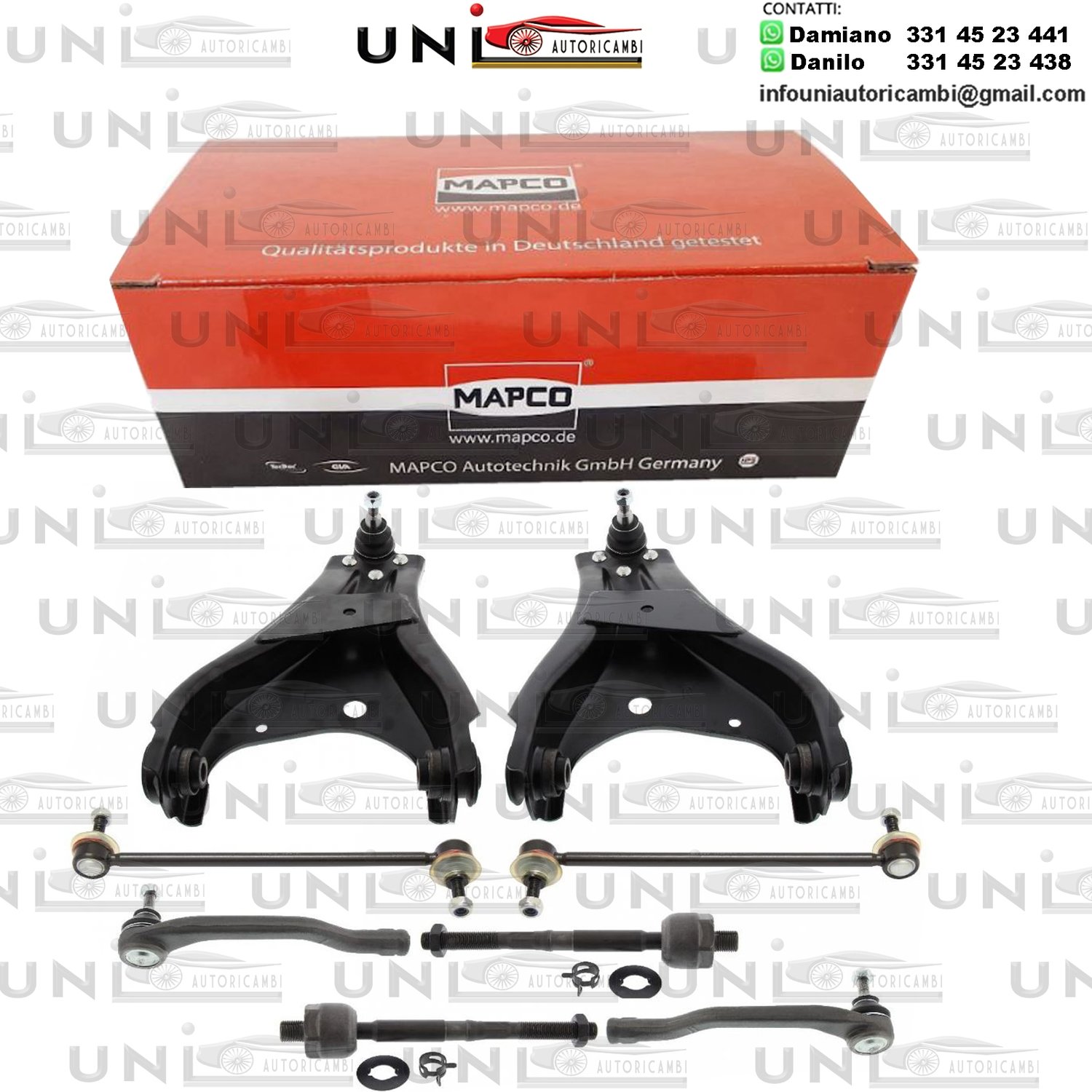 Kit 8 Bracci Anteriori Oscillanti RINFORZATI Mapco Dacia Duster da 2010​ a -