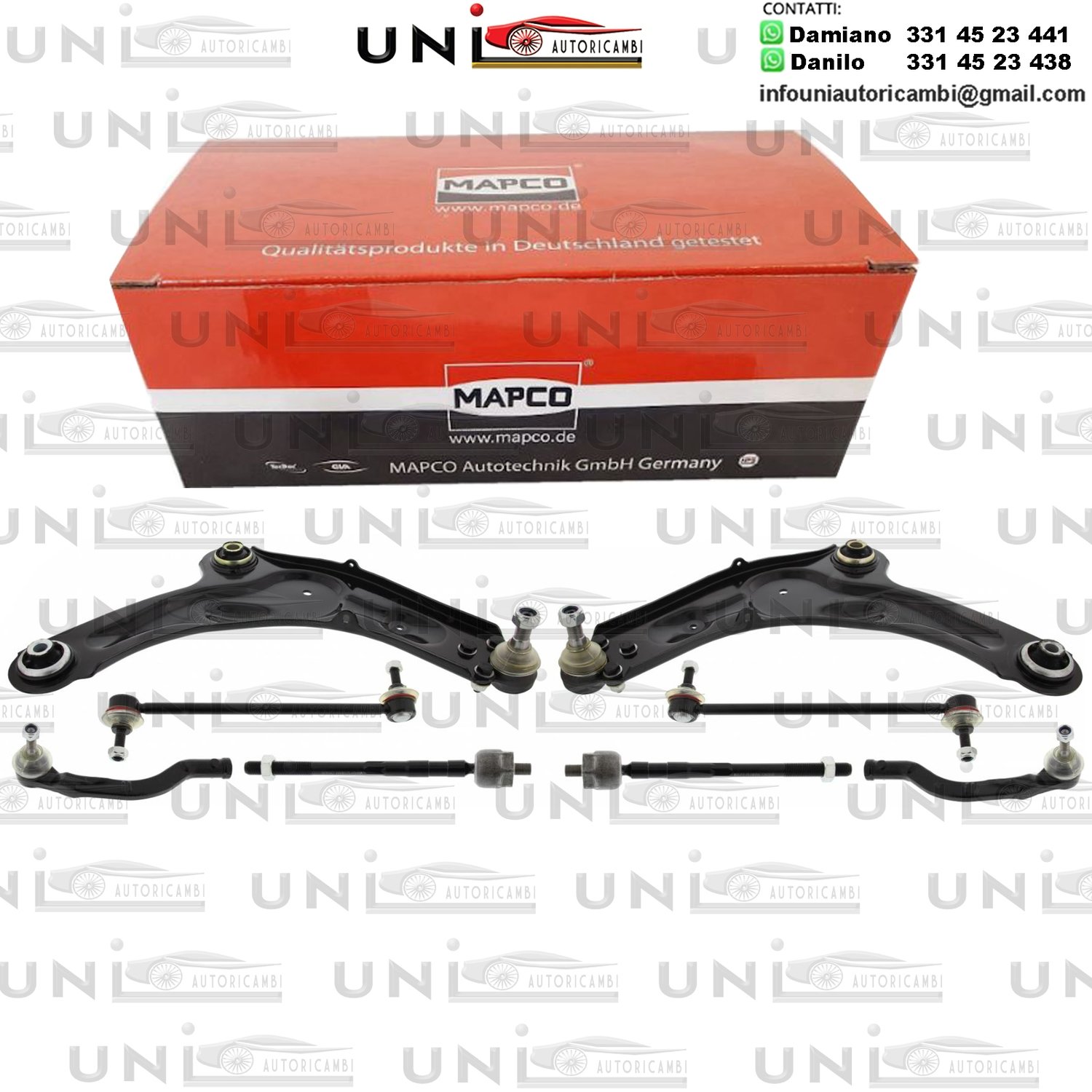 Kit 8 Bracci Anteriori Oscillanti RINFORZATI Mapco Renault Espace IV da 11.2002 / Renault​ Vel Satis​ da 06.2002