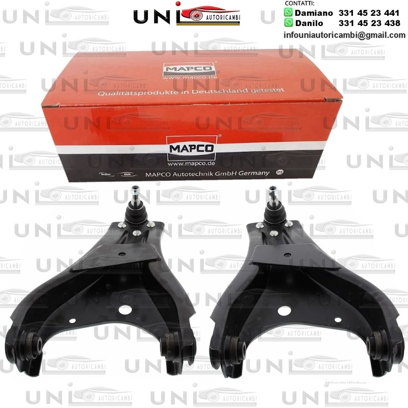 Kit 2 Anteriori Bracci Oscillanti RINFORZATI Mapco Dacia Duster da 04.2010 / Renault Duster (HS_)​ da 06.2011