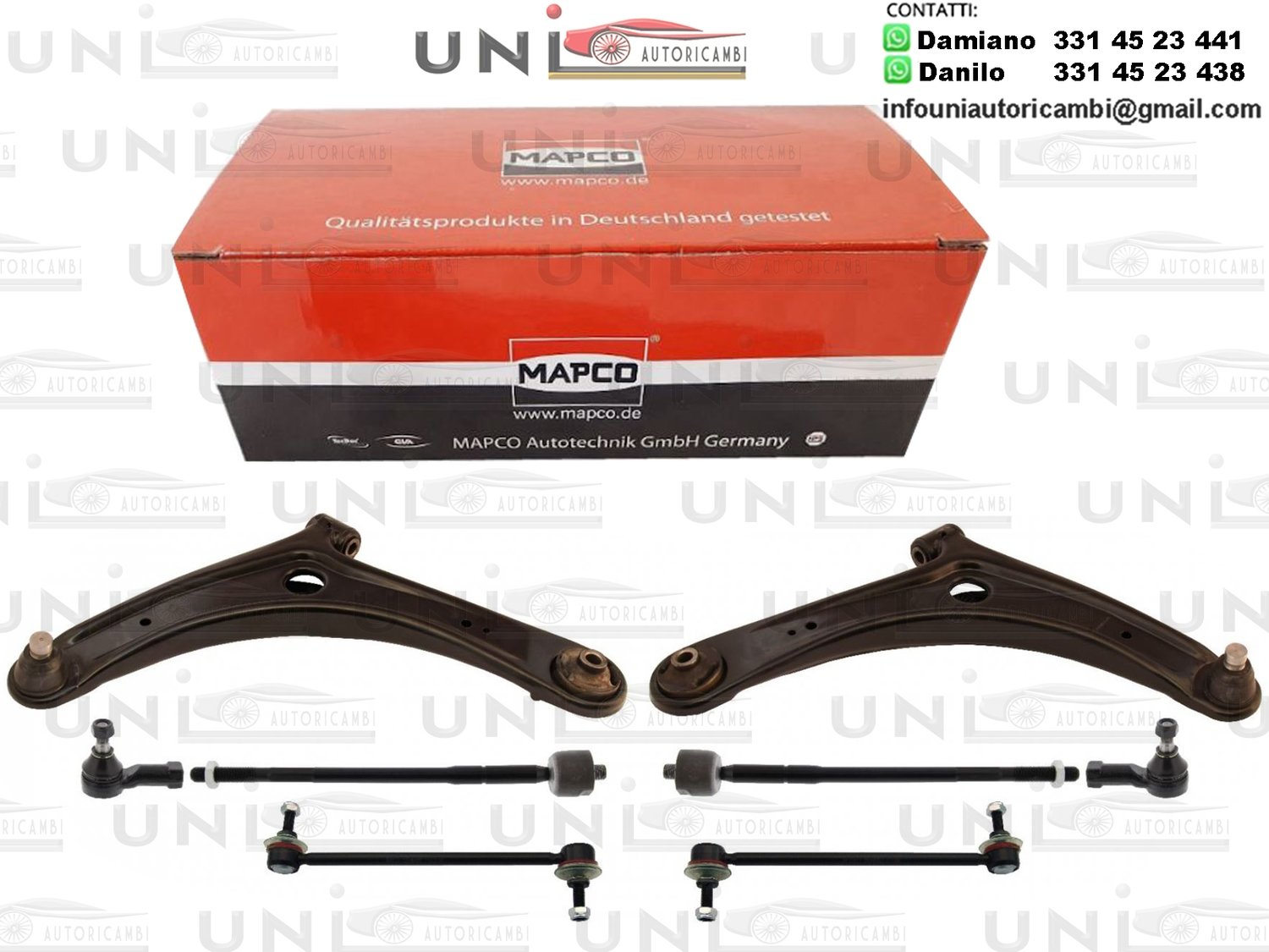 Kit 8 Bracci Anteriori RINFORZATI MAPCO GERMANY Citroë​n C-Crosser da 2007 / Mitsubishi Outlander​ II da ​2006 / Peugeot 4007 da 2007​