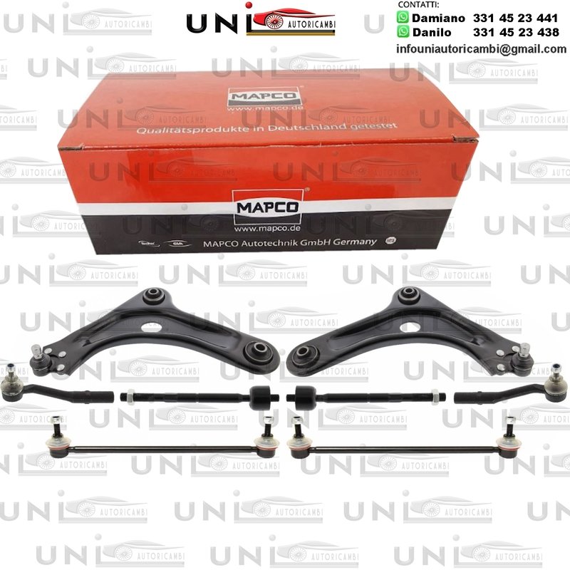 Kit 8 Bracci Anteriori Oscillanti Rinforzati Mapco Citroën ​C3 I​ da 2009 / Citroën ​C3 I​I da 2009 / Citroën​ DS3 da ​2009 / Citroën​ DS3​ Cabriolet​ da 2013