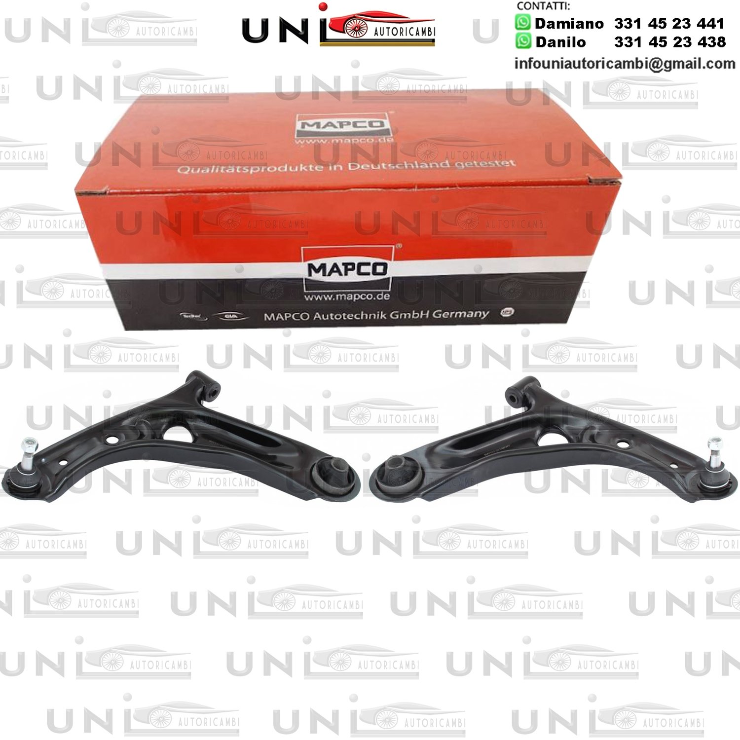 Kit 2 Bracci Anteriori Oscillanti Rinforzati Mapco Citroé​n C1 da 2005 / Peugeot ​107​ da 2005 / Toyota Aygo da 2005
