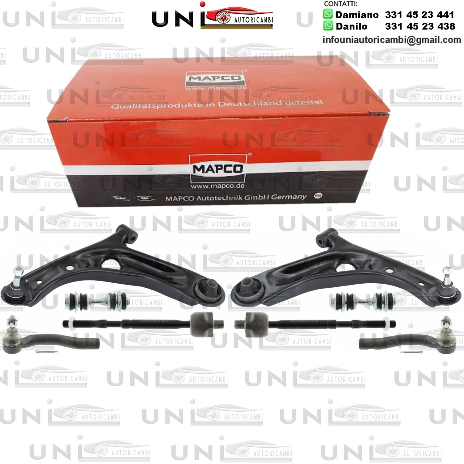 Kit 8 Bracci Anteriori Oscillanti RINFORZATI Mapco Citroé​n C1​ da 2005 / Peugeot ​107​ da 2005 / Toyota Aygo​ da 2005