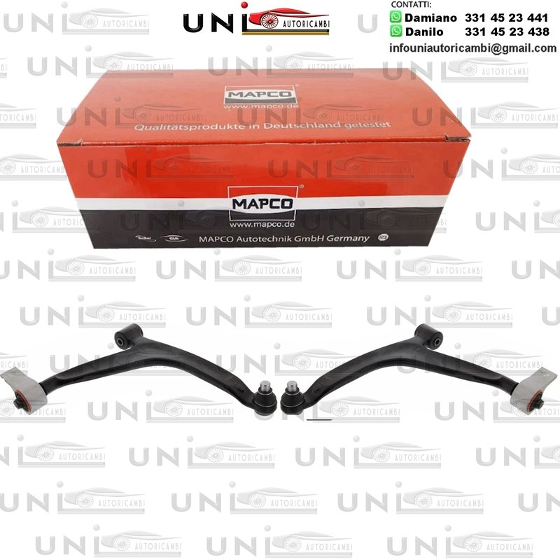 Kit 2 Bracci Anteriori Oscillanti Rinforzati Mapco Citroën ​Berlingo / Furgonato da 1996​ / Citroën Xsara Picasso​ da 1999 / ​Peugeot Partner Combispace da 1998 / Furgonato​ da 1996​