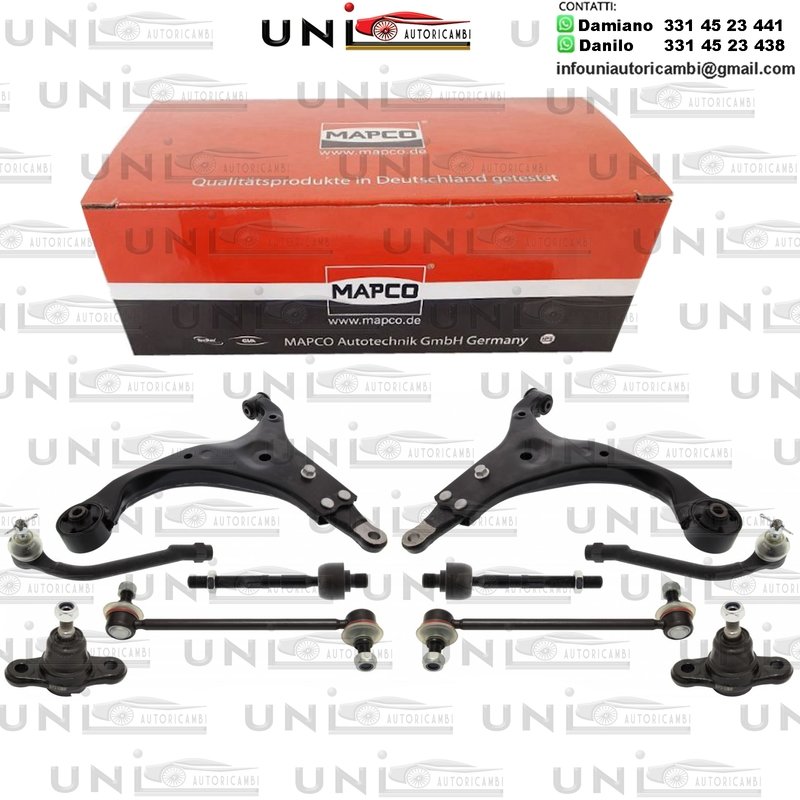 Kit 10 Bracci Anteriori Oscillanti RINFORZATI Mapco Hyundai ​i30 da 2007 / Hyundai ​i30 CW​ da 2007 / Kia Cee'd 2 volumi /Coda spiovente da 2010 / Kia Cee'd​ SW​ da 2009