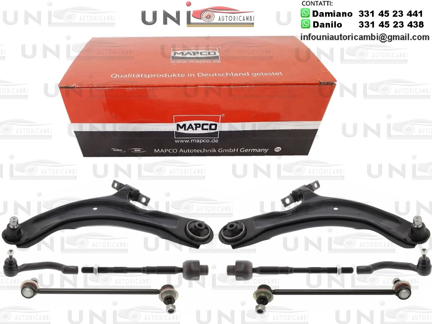 Kit 8 Bracci Anteriori Rinforzati Mapco Nissan Qashqai / Qashqai​ +2 I da 2007 / Nissan​ X-Trail da 2007 / Renault Koleos​ da 2008​