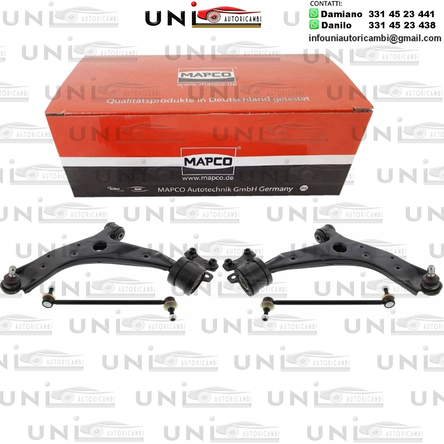 Kit 4 Bracci Anteriori Oscillanti Rinforzati Mapco Mazda 3 da 2003 / Tre volumi da 2004 / Mazda 5 da 2005​