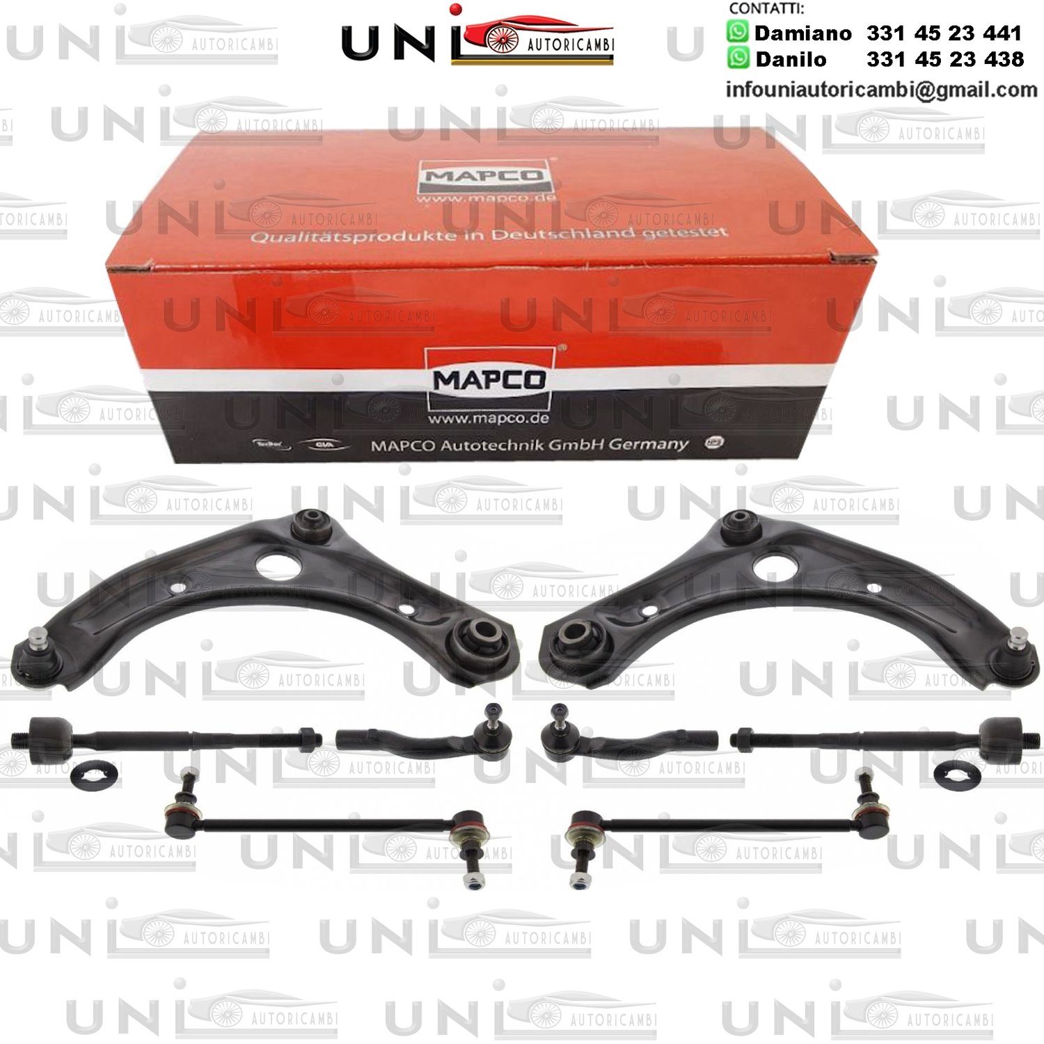 Kit 8 Bracci Anteriori Oscillanti Rinforzati Mapco Nissan Micra IV (K13)​ da 2010