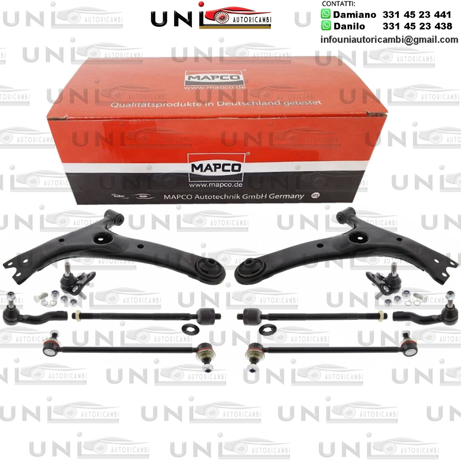 Kit 8 Bracci Anteriori Oscillanti Rinforzati Mapco Toyota RAV 4 II da 2000 a 2005