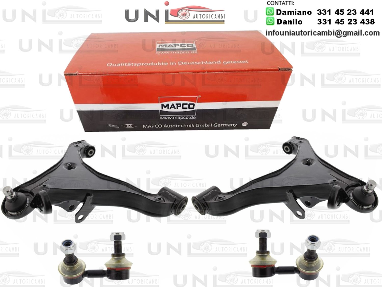 Kit 4 Bracci Oscillanti Anteriori RINFORZATI Mapco Nissan NP300 Navara da 2005 / ​Nissan​ Pathfinder III​ da 2005​ a -