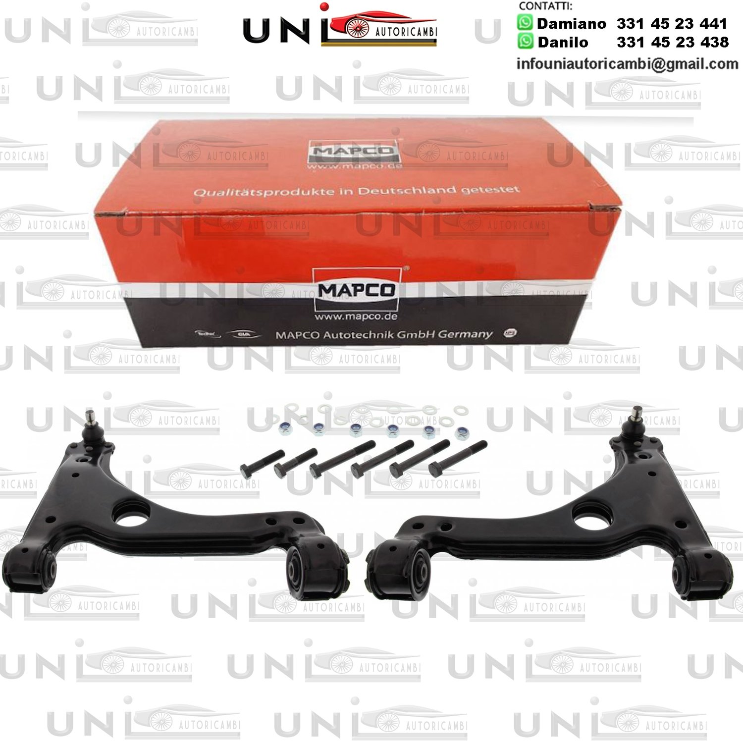 Kit 2 Bracci Oscillanti Anteriori Rinforzati Mapco Opel Astra H (L48) da 2004 / Opel Zafira A (F75_) da 1999 / Opel Zafira B (A05) da 2005 / Vauxhall Astra Mk V (H) da 2004 / Vauxhall Zafira da 1998
