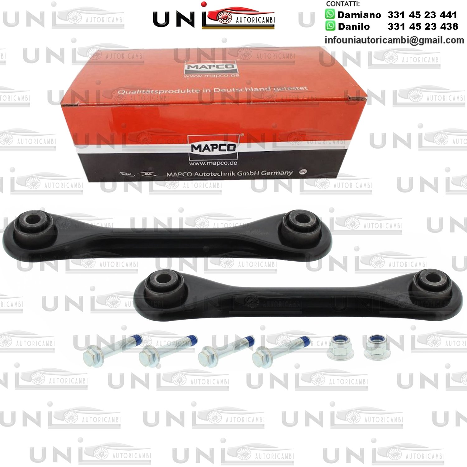 Kit 2 Bracci Posteriori Oscillanti RINFORZATI Mapco Ford C-Max da 07 Focus (DAW DBW, DNW, DFW) ​da 98 / Focus​ C-MAX​ da 03 / Focus​ II da 04 / Kuga I 08 / Mazda 3 da 03 / Mazda​ 5 da 05 / Volvo da 04