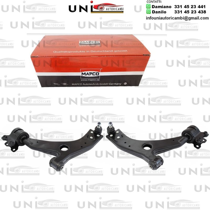 Kit 2 Bracci Anteriori Oscillanti RINFORZATI Mapco Ford C-Max da 2007 Focus C-Max​ da 2003 / Focus​ II (DA_)​ da 2004 / Volvo C30 da 2006 C70 II Cabriolet​ da 2006 / S40 II (MS) da 2004 / V50 da 2004​