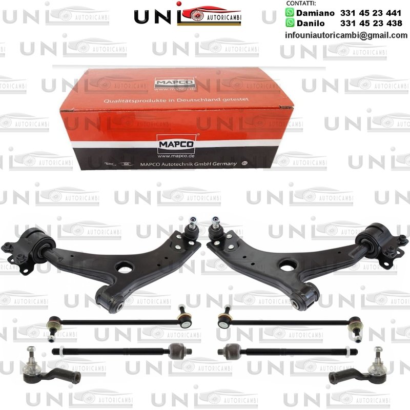 Kit 8 Bracci Anteriori Oscillanti Anteriori Rinforzati Mapco Ford Focus C-Max​ da 2003 / Focus​ II (DA_)​ da 2004 / Volvo C30 da 2006 / C70 II Cabriolet​ da 2006 / S40 II (MS) da 2004 / V50 da 2004​