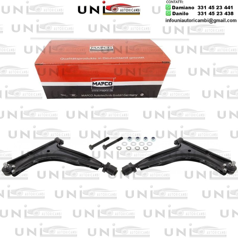 Kit 2 Bracci Anteriori Oscillanti Pezzi Mapco VW Caddy I (14) da 1982/Golf I (17)​ da 1974/Golf​ I Cabriolet (155)​ da 1979/Jetta I (16)​ da 1978/Scirocco (53)​ da 1974/Scirocco​ (53B)​ da 1980