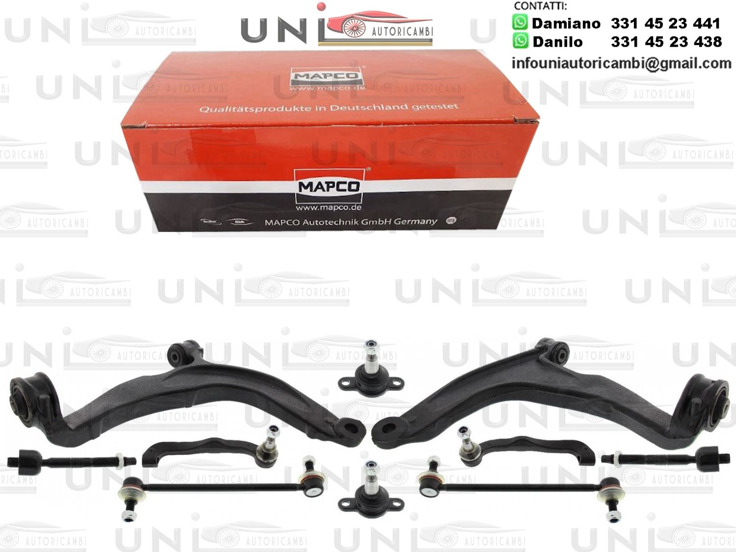 Kit 10 Bracci Anteriori Oscillanti RINFORZATI Mapco VW Multivan T5 da 2003 / VW Transporter T5 da 2003