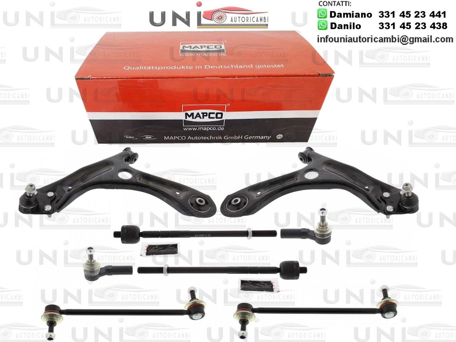 Kit 8 Bracci Anteriori Oscillanti RINFORZATI Mapco Seat Mii (KF1_)​ da 2011 / Skoda Citigo da 2011 / VW Up da ​2011
