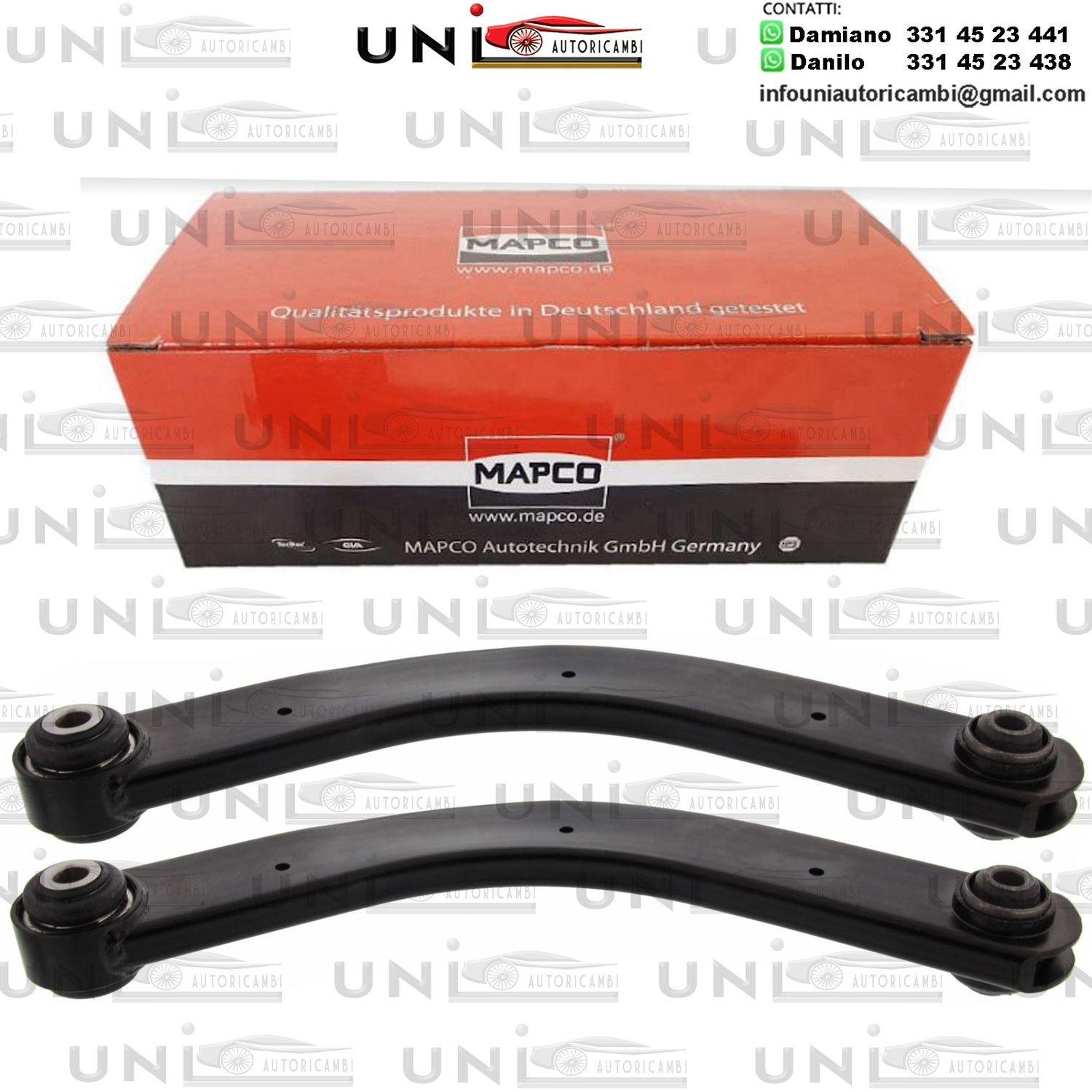 Kit  2 Bracci Posteriori Oscillanti RINFORZATI Fiat Croma (194_)​ da 2005/Opel Signum da ​2003/Opel​ Vectra C​ da 2002/Saab 9-3 (YS3F)​ da 2002 / Vauxhall Signum da ​2003 / Vectra Mk II (C)​ da 2000