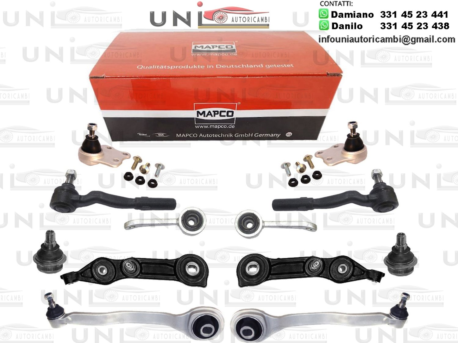 Kit 12 Bracci Anteriori Oscillanti Rinforzati Mapco MERCEDES CLS (C219), E T-MODEL (S211), E (VF211, W211) 1.8-6.2 10.98-01.12