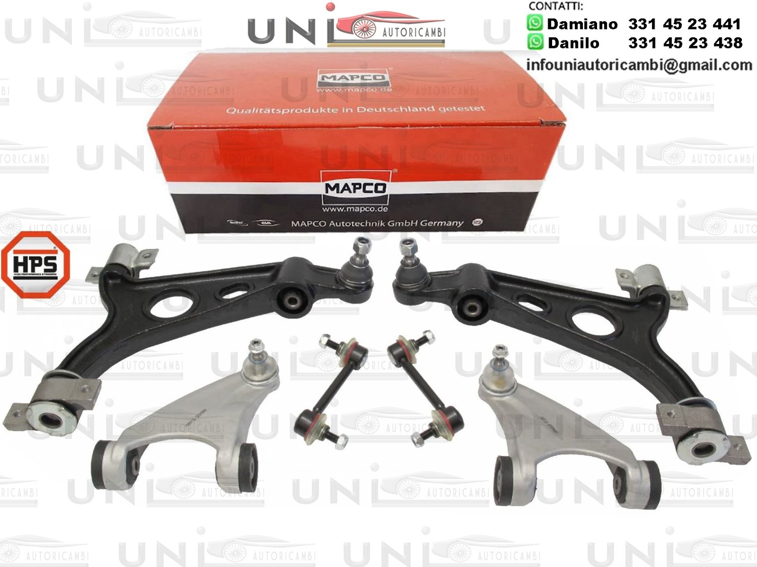 Kit 6 Bracci Oscillanti RINFORZATI Mapco ALFA ROMEO 147, 156, GT 1.6-3.2 02.97-09.10