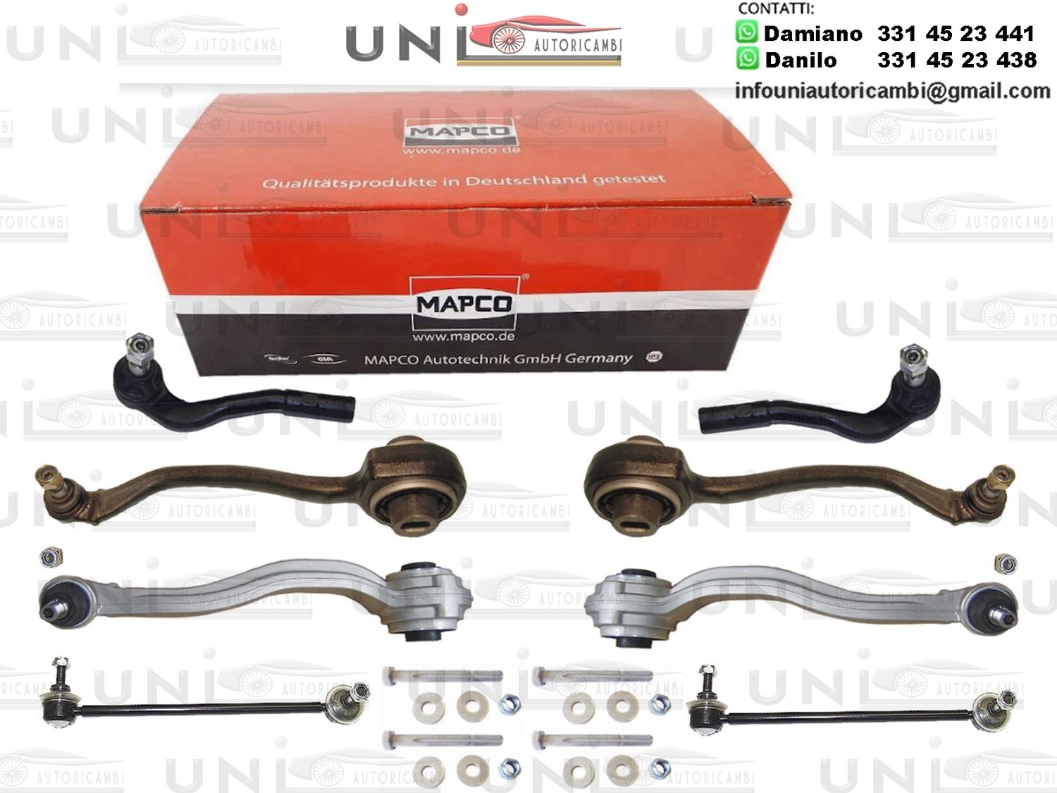 Kit 8 Bracci Anteriori Oscillanti RINFORZATI Mapco Mercedes - Benz​ Classe C da 2000 / Mercedes - Benz​ CLK da 2002 / Mercedes - Benz​ SLK (R171)​ da 2004