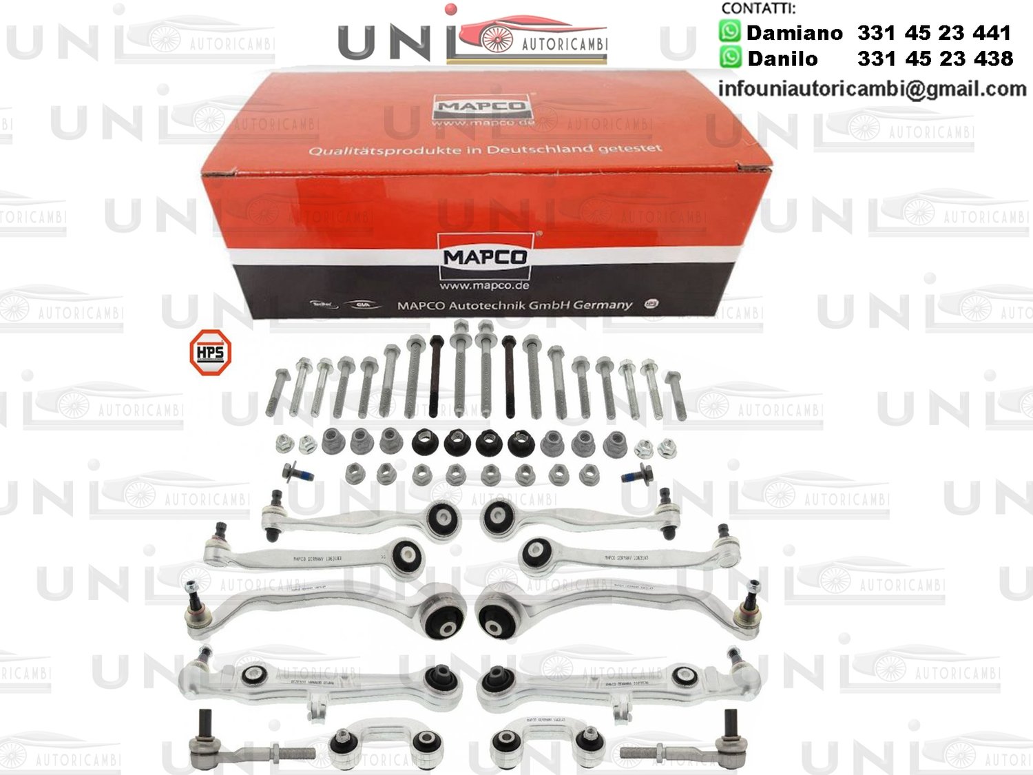 Kit 12 Bracci Anteriori Oscillanti Pezzi Mapco Bilaterale Rinforzati AUDI A4, A6 / SEAT EXEO, EXEO ST 1.6-4.2 07.02-