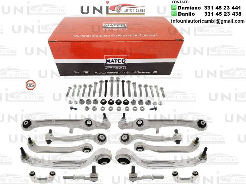 Kit 12 Bracci Anteriori Oscillanti RINFORZATI Mapco Audi A6 (4F2, C6)​ da 2004 / Audi​ A6 Allroad (4FH, C6) ​da 2006 / Audi​ A6 Avant (4F5, C6)​ da 2005