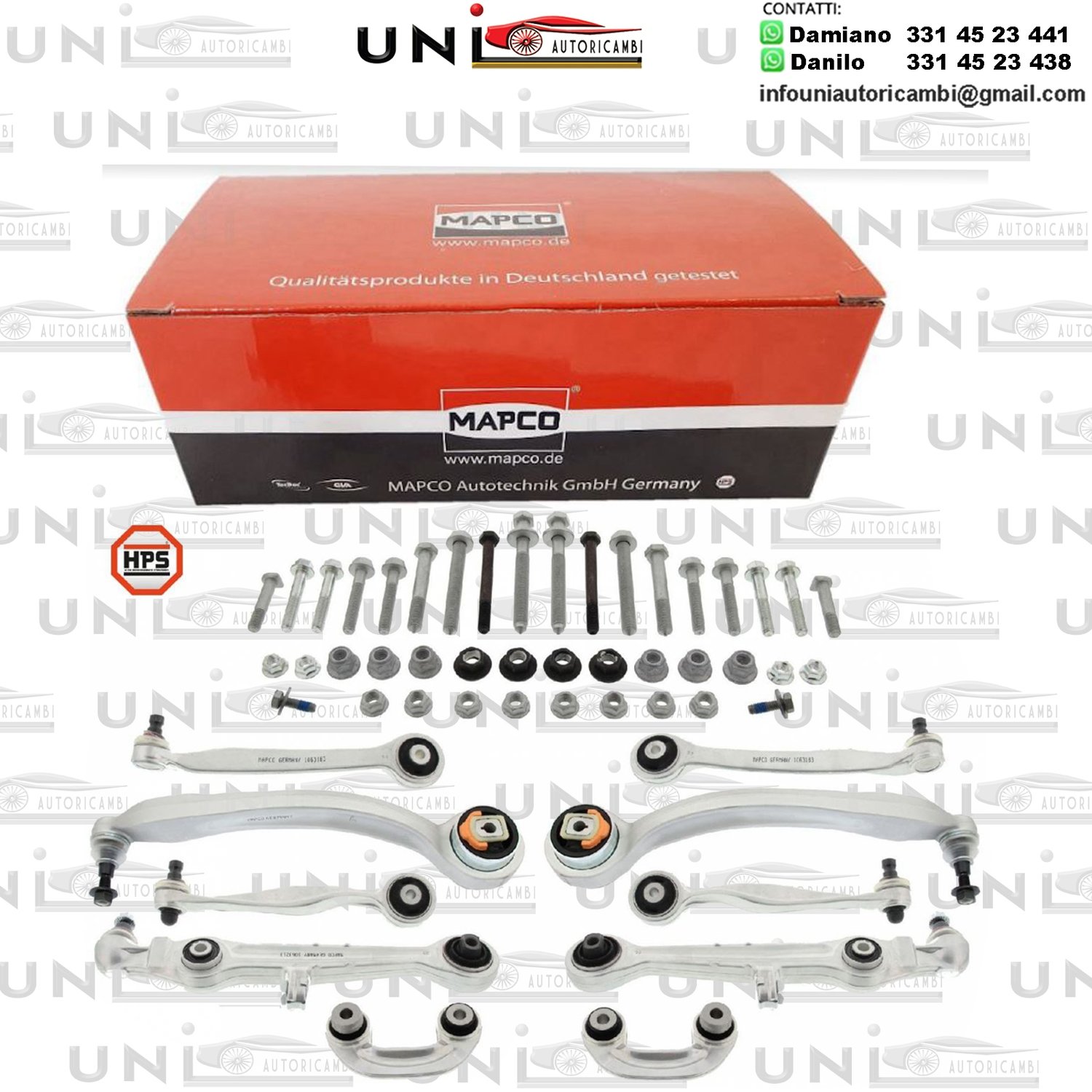 Kit 10 Bracci Anteriori Oscillanti RINFORZATI Mapco Audi A4 da 1994 / Audi A6 da 1997 / Skoda Superb (3U4) da 2001 / VW Passat da 1996