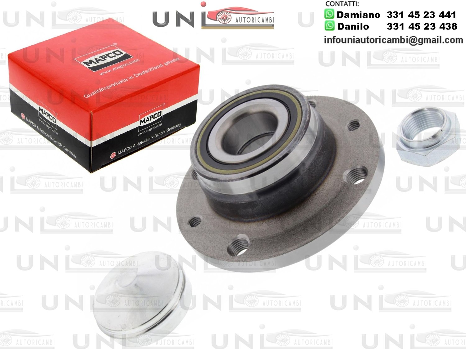 Kit 1 Cuscinetto Ruota Anteriore Bilaterale Mapco Germany /Alfa Romeo 155 da 1992 / Fiat Brava da 1995 / Fiat Linea da 2007 / Fiat Palio da 2003