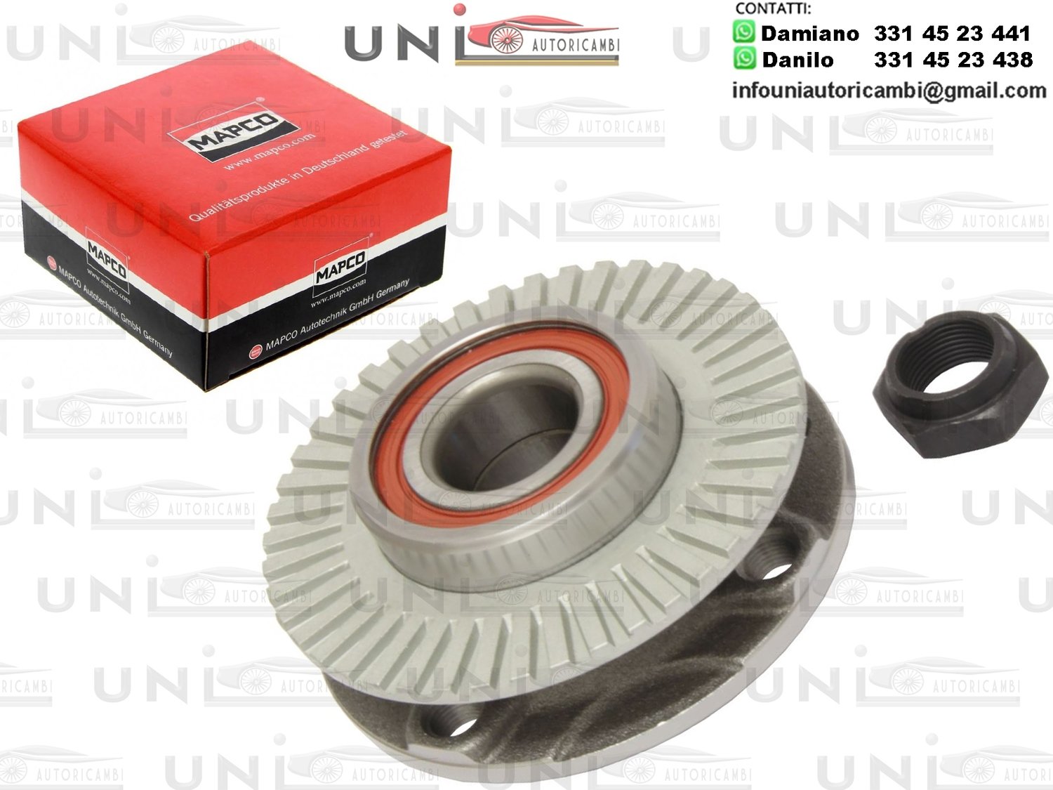 Kit 1 Cuscinetto Ruota Anteriore Bilaterale Mapco Germany / Alfa Romeo 145 da 1994 / Fiat Coupe da 1993 / Fiat Tipo da 1988 / Lancia Dedra da 1989 / Lancia Delta II da 1993