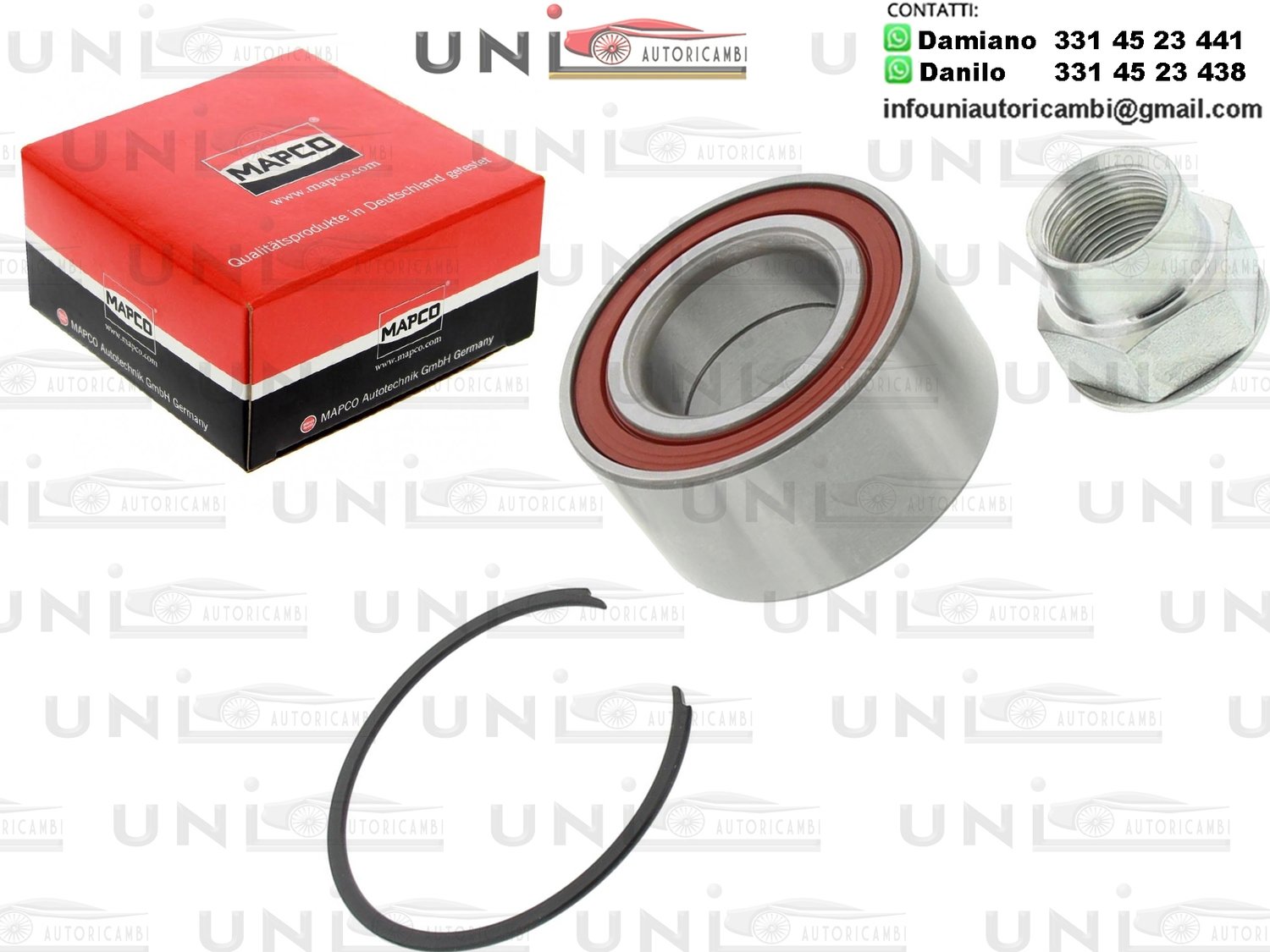 Kit 1 Cuscinetto Ruota Anteriore Bilaterale Mapco Germany / Fiat Punto da 1993 / Fiat Panda da 2003 / Fiat Punto Van da 1996