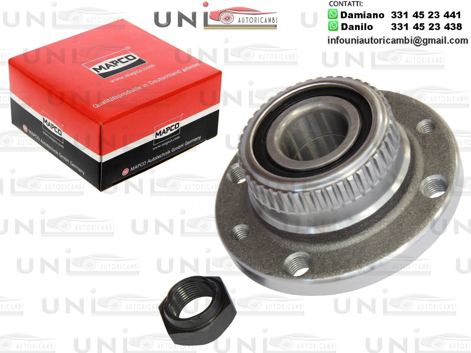 Kit 1 Cuscinetto Ruota Anteriore Bilaterale Mapco Germany  / Alfa Romeo 145 da 1994 / Fiat Brava da 1995 / Fiat Bravo I da 1995 / Fiat Palio da 1996 / Lancia Y da 1995