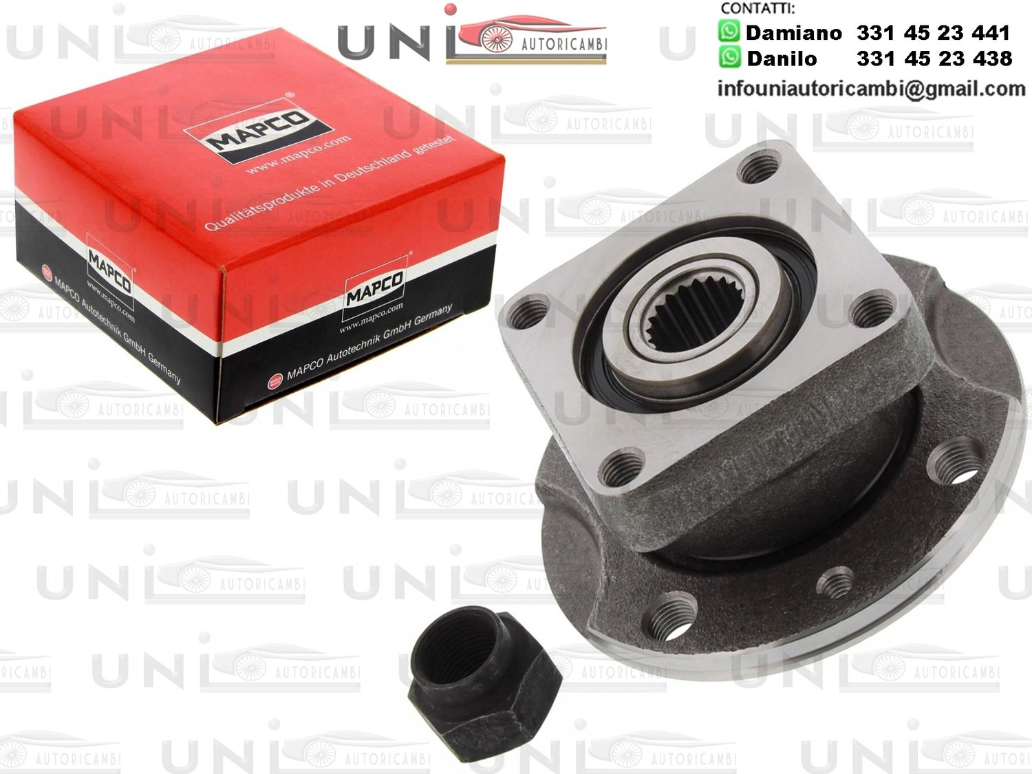 Kit 1 Cuscinetto Ruota Anteriore Bilaterale Mapco Germany / Autobianchi Y10 da 1985 / Fiat Panda Van da 1980 / Lancia Y10 da 1985 / Seat Marbella da 1987 / Seat Furgonato da 1987