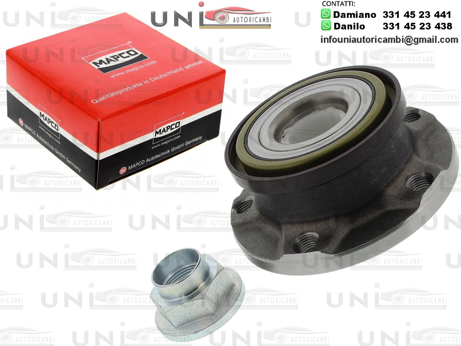 Kit 1 Cuscinetto Ruota Anteriore Bilaterale Mapco Germany   / Sinistro SX o DESTRO DX /Alfa Romeo 147 da 2001 / Alfa Romeo 156 da 1997 / Alfa Romeo GT da 2003