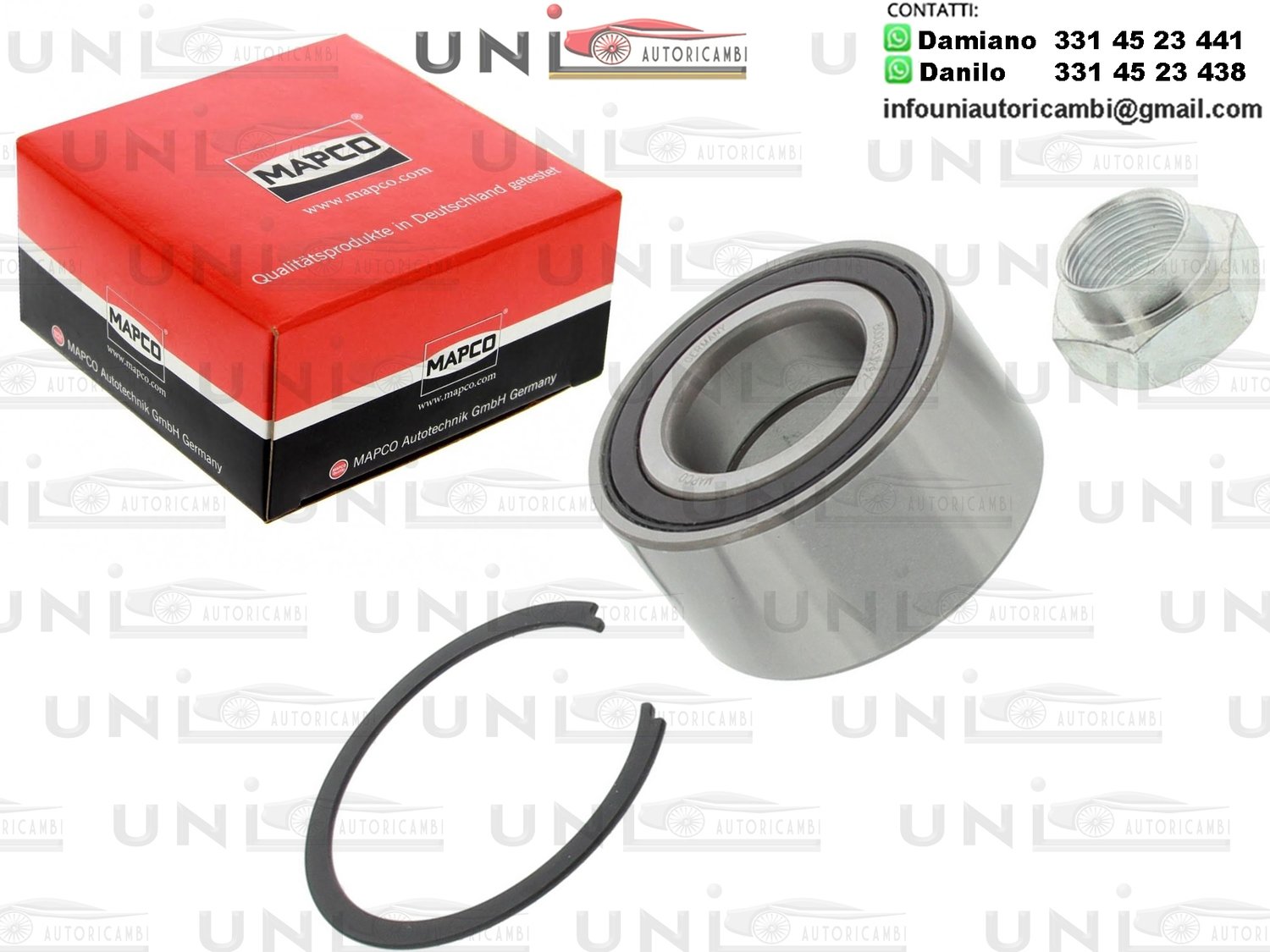 Kit 1 Cuscinetto Ruota Anteriore Bilaterale Mapco Germany  / Fiat Strada Pick up da 1999 / Fiat Siena da 1996 / Alfa Romeo GTV da 2003 / Vauxhall Corsa Mk III da 2006