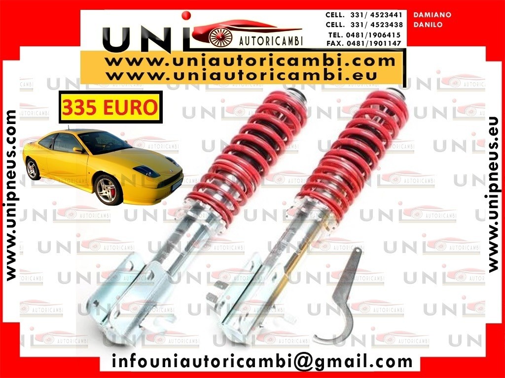 2 Ammortizzatori Anteriori a GHIERA REGOLABILI per: Fiat Coupe tipo 175 , FA anno da 1994-2000