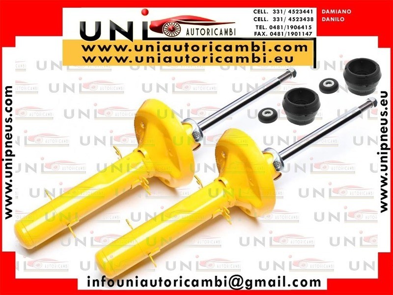 2 x Ammortizzatori Anteriori sportivi GIALLI + 2 Supporti per: AUDI A3 8L DAL 1996- , SEAT LEON e TOLEDO 1M dal 1999- , VW GOLF 4 dal 1998- , VW BORA 4 dal 1998 - 1.9TDI