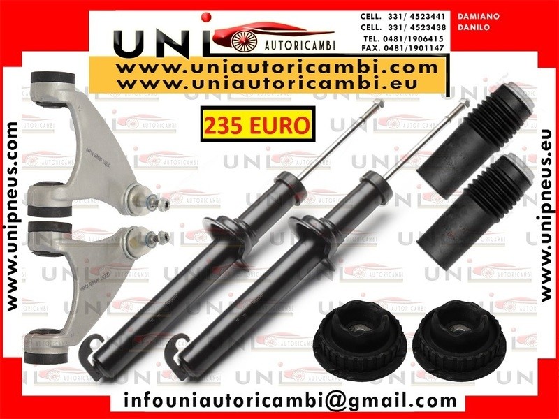 2x Ammortizzatori Anteriori MAPCO GERMANY + 2 Bracci Rinforzati MAPCO + 2 Supporti + 2 Parapolvere + 2 paracolpi ALFA 147 156 GT 2001 1.9JTD