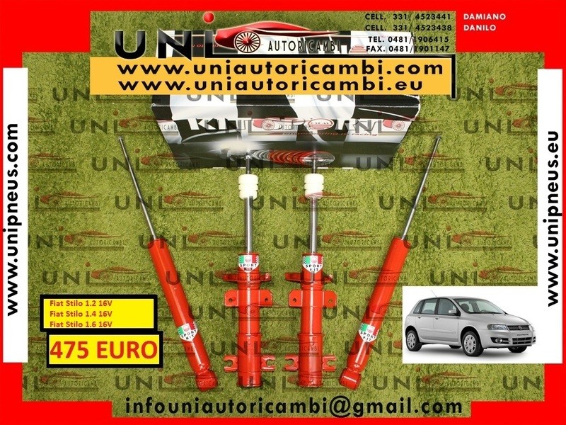 4 AMMORTIZZATORI TARATI E ACCORCIATI A TARATURA FISSA ( Colore ROSSO) per: Fiat Stilo 1.2 16V - Fiat Stilo 1.4 16V - Fiat Stilo 1.6 16V