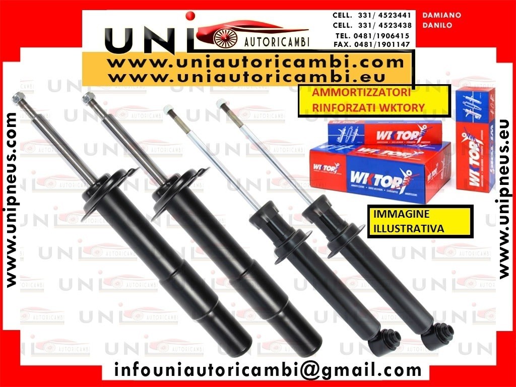 4x Ammortizzatori Rinforzati ( 2 Anteriori + 2 Posteriori ) WKTORY per ALFA 166 dal 1998-