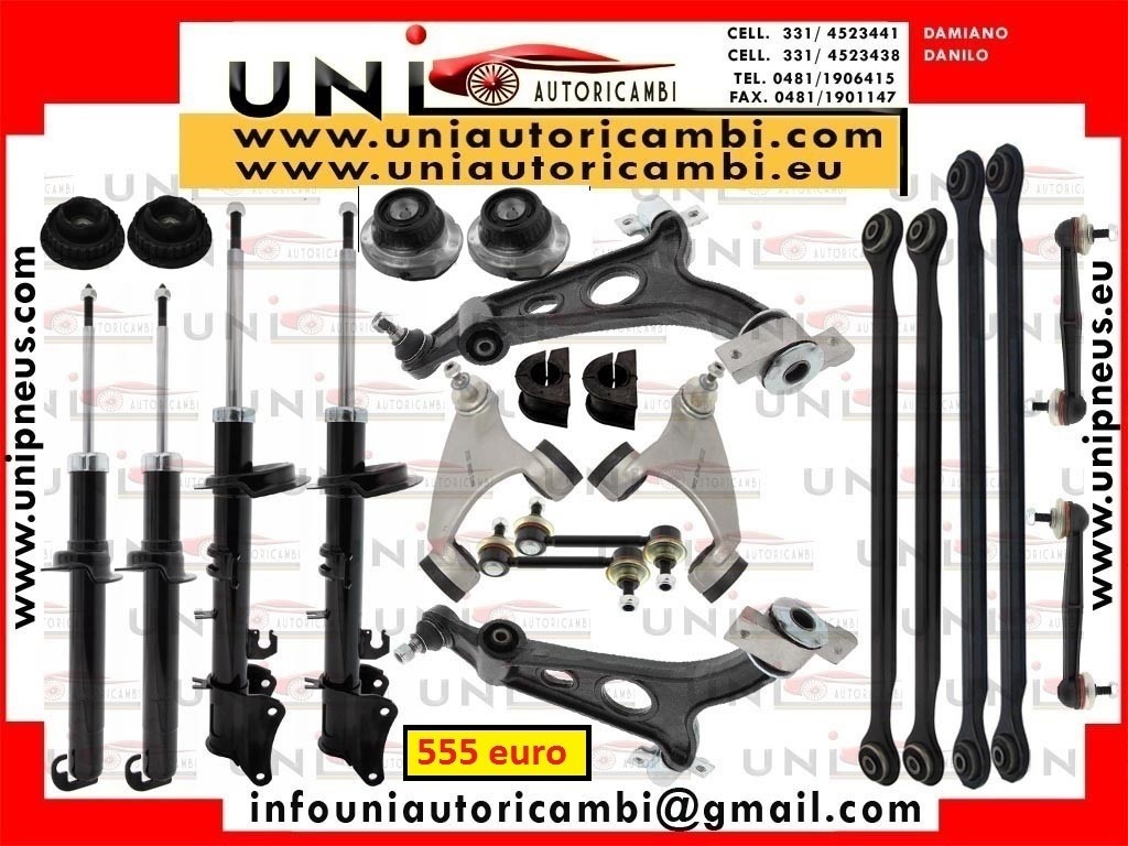 8x Bracci anteriori +6 x Bracci posteriori RINFORZATI + 4 Ammortizzatori MAPCO + 4 Supporti per ALFA 147 156 GT 1.9jtd