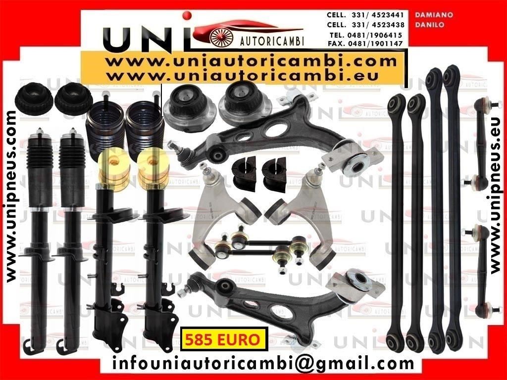 8x Bracci anteriori +6 x Bracci posteriori RINFORZATI + 4 Ammortizzatori MAPCO + 4 Supporti + 4 Parapolvere + 4 Paracolpi per ALFA 147 156 GT 1.9jtd