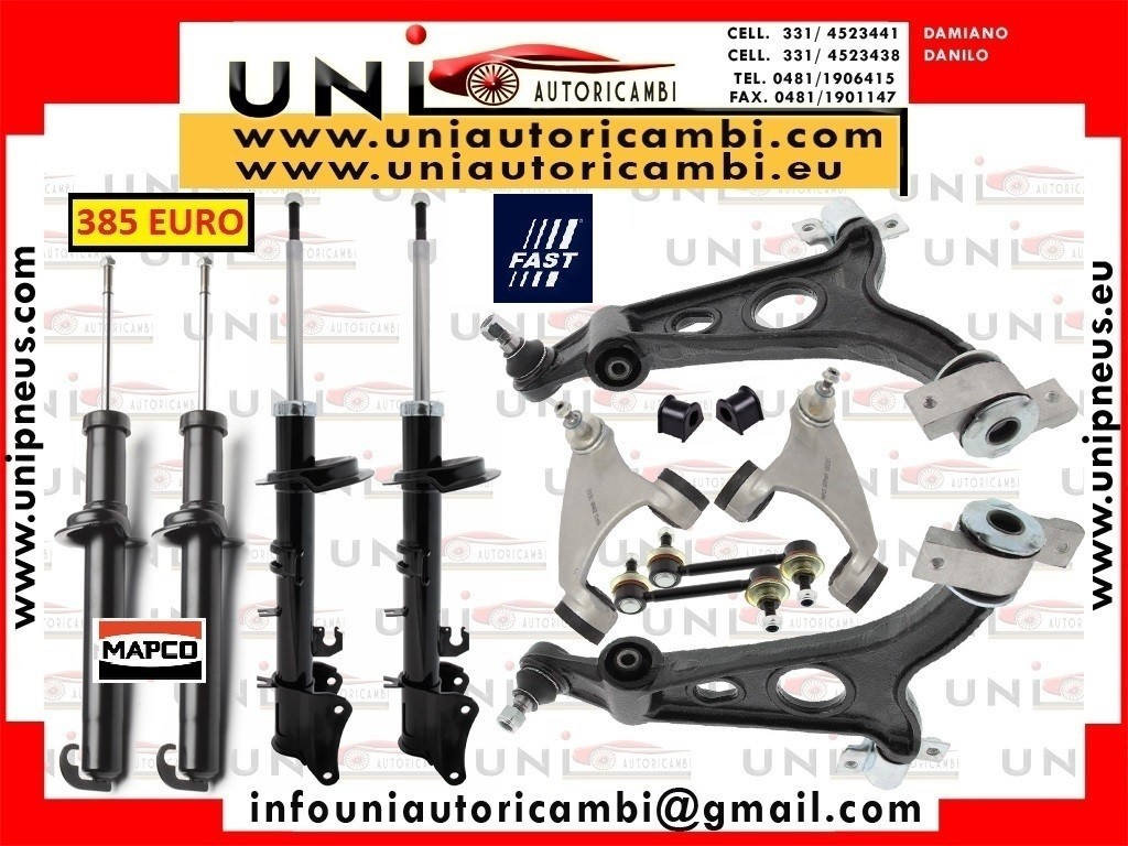 8x Bracci anteriori RINFORZATI SX + DX + 4 Ammortizzatori MAPCO per ALFA 147 156 GT 1.9jtd