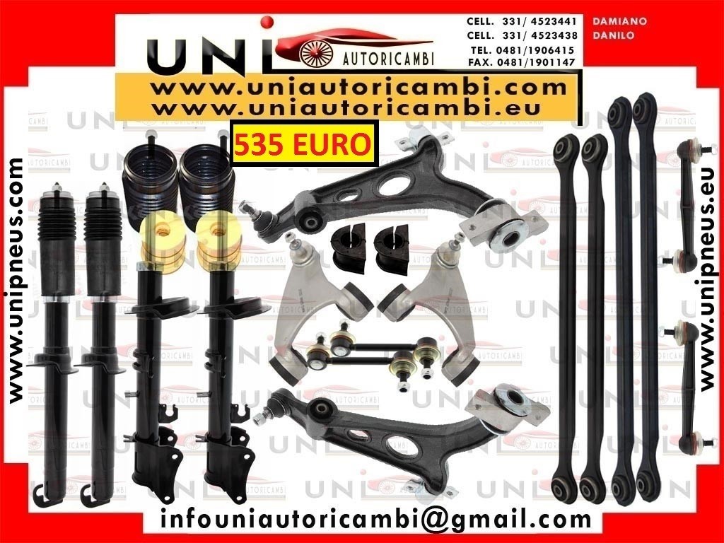 8x Bracci anteriori +6 x Bracci posteriori RINFORZATI + 4 Ammortizzatori MAPCO + 4 Parapolvere + 4 Paracolpi per ALFA 147 156 GT 1.9jtd