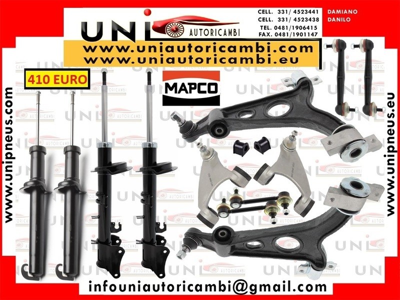 8x Bracci anteriori RINFORZATI SX + DX Mapco Germany + 4 Ammortizzatori MAPCO per ALFA 147 156 GT 1.9jtd