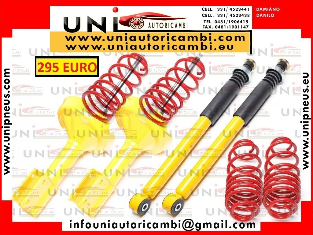 4 Ammortizzatori Sportivi + 4 Molle Ribassate da 40/40mm per RENAULT Clio 2 dal 1998-2005 - Ammortizzatore Anteriore da 58mm