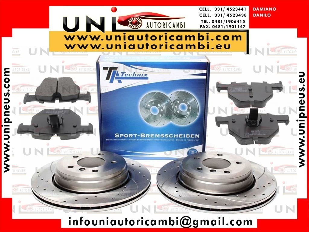 2x DISCHI POSTERIORI VENTILATI + 4 PASTIGLIE POSTERIORI PER: BMW E60 E61 E63 E64 320X20 mm OE: 34216753215